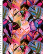 French terry digital stylez watercolor leaves 5343